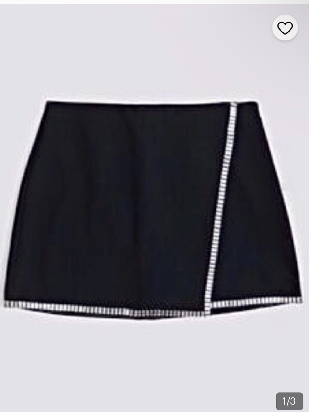 Abercrombie & Fitch Black Mini Skirt with White Contrast Trim